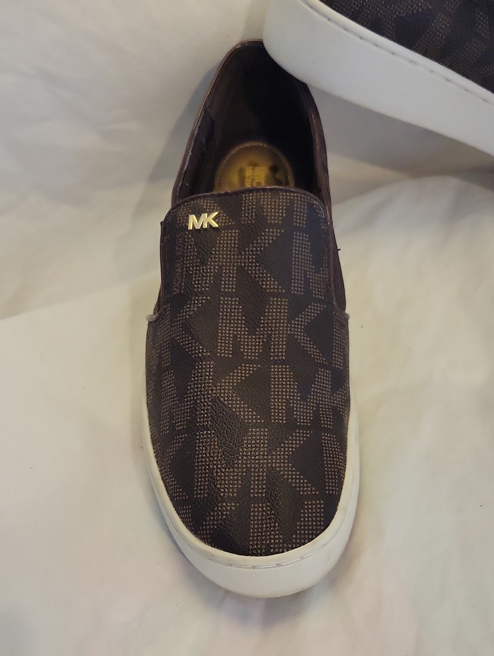 Michael Kors Brown Logo Slip-On Sneakers with White Sole - Picture 2 of 9